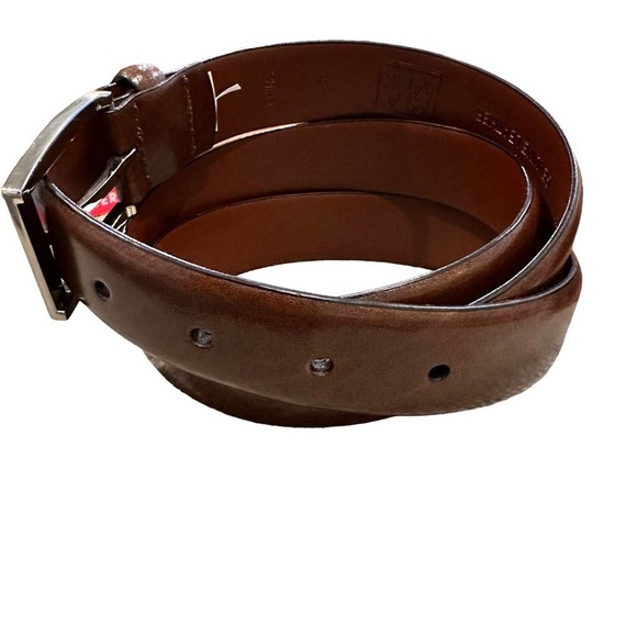 Jos A Bank Leather Belt Mens Smooth Adjustable Brown 43 - Picture 4 of 5